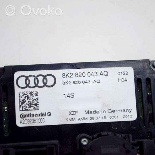 Audi Q5 SQ5 Sisätuulettimen ohjauskytkin 8K2820043AQ