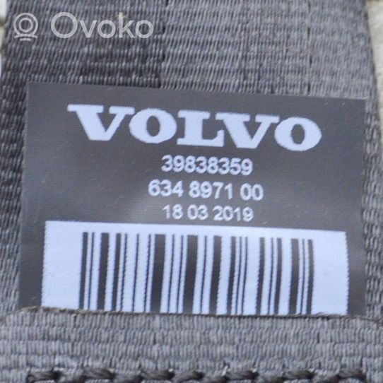 Volvo XC60 Cintura di sicurezza posteriore 39838359