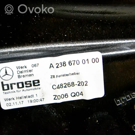 Mercedes-Benz E W238 Elektryczny podnośnik szyby drzwi tylnych A2386700100