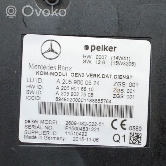 Mercedes-Benz E W212 Moduł / Sterownik Bluetooth A2059000524