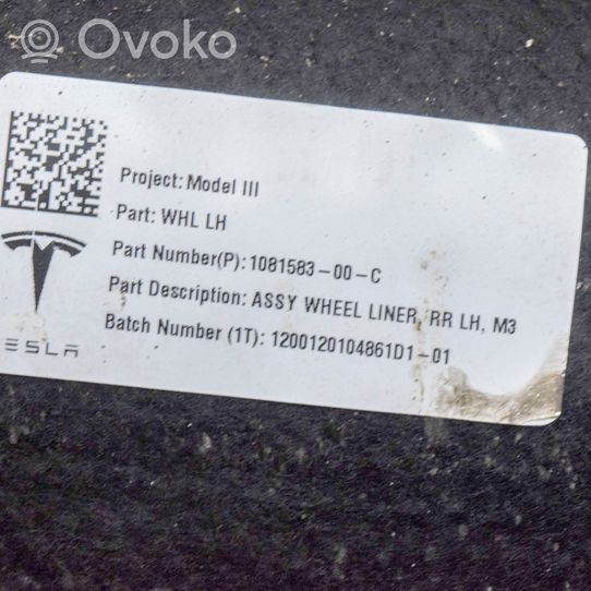 Tesla Model 3 Revestimientos de la aleta guardabarros antisalpicaduras trasera 108158300C
