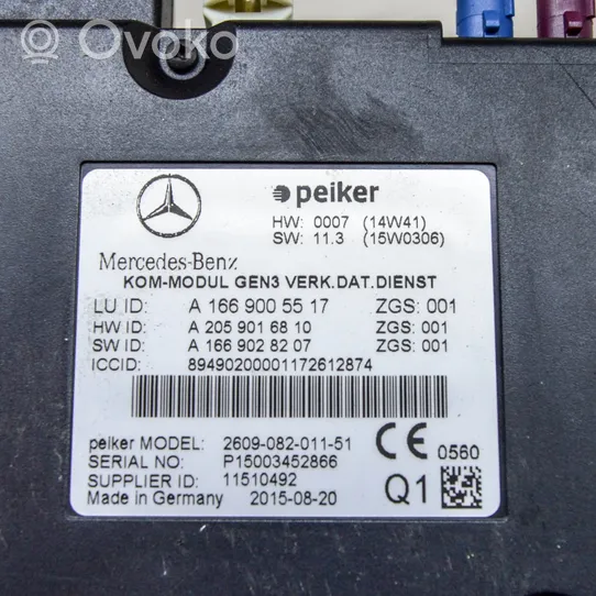 Mercedes-Benz GLE (W166 - C292) Centralina/modulo bluetooth A1669005517