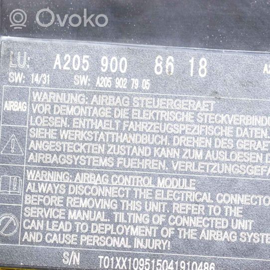 Mercedes-Benz C W205 Module de contrôle airbag A2059008618