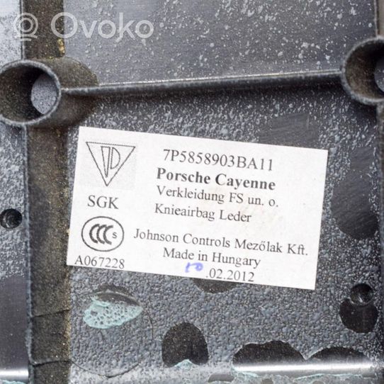 Porsche Cayenne (92A) Rivestimento pannello inferiore del cruscotto 7P5858903B