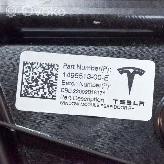 Tesla Model Y Mécanisme lève-vitre de porte arrière avec moteur 149551300E