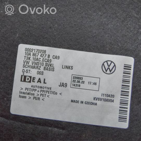 Volkswagen ID.3 Tavaratilan/takakontin alempi sivuverhoilu 10A867427B