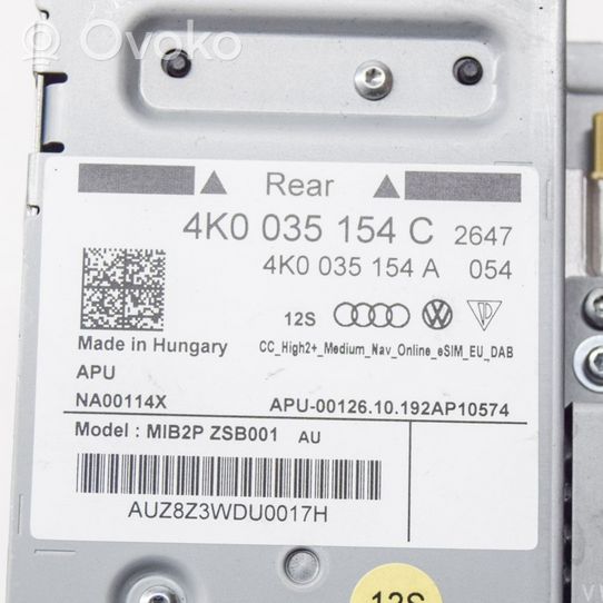 Audi A6 S6 C8 4K GPS-navigaation ohjainlaite/moduuli 4K0035154C