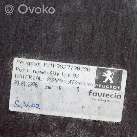 Peugeot 208 Boczek / Tapicerka / bagażnika 9827790780