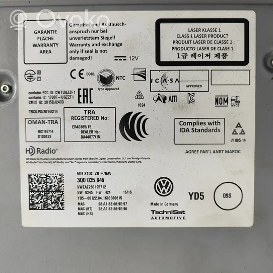 Volkswagen Golf VII GPS-navigaation ohjainlaite/moduuli 3Q0035846