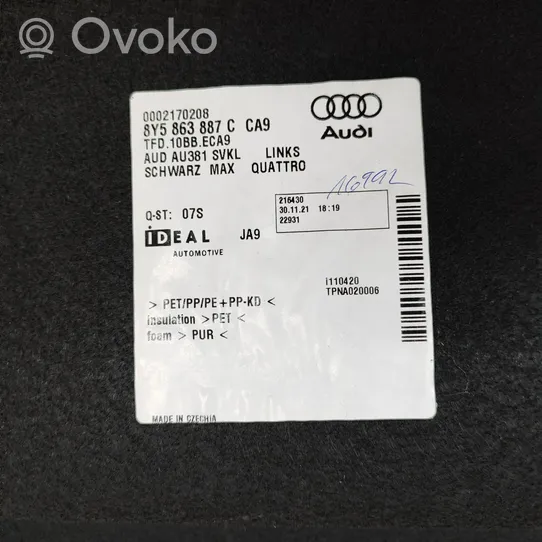 Audi A3 8Y Dolny panel schowka koła zapasowego 8Y5863887C