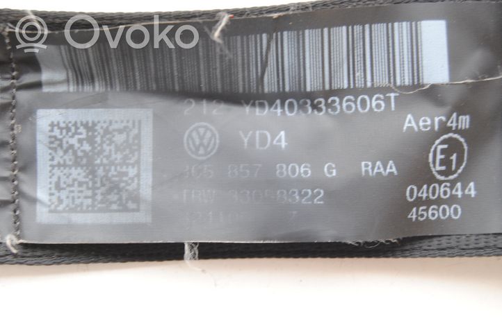 Volkswagen PASSAT B6 Pas bezpieczeństwa fotela tylnego 3C5857806G