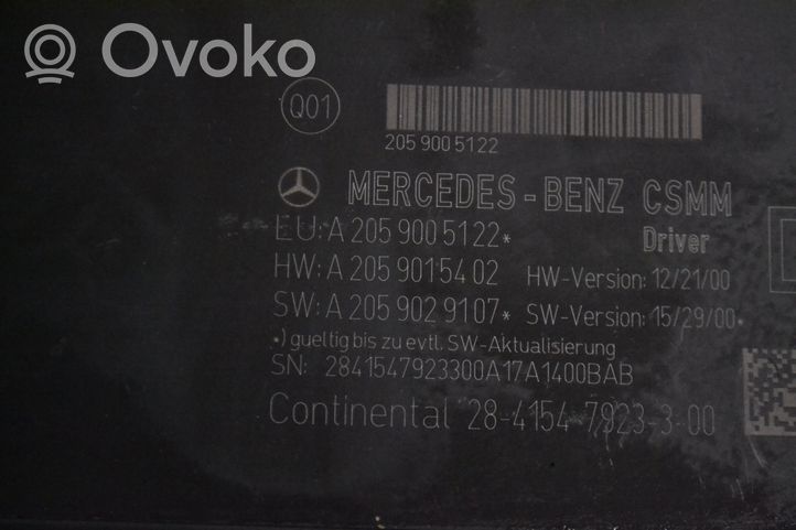Mercedes-Benz C W205 Istuimen säädön moduuli A2059029107