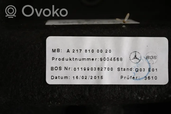 Mercedes-Benz S C217 Półka tylna bagażnika A2178100020