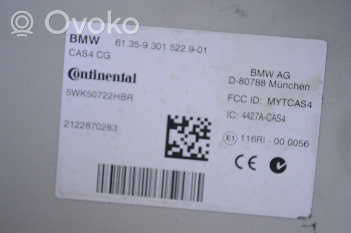 BMW 6 F12 F13 Moduł / Sterownik CAS 9301522