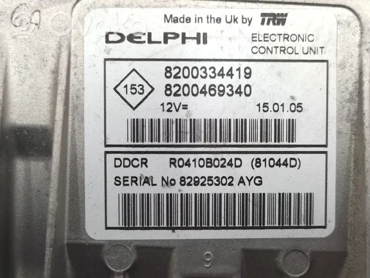 Renault Megane II Komputer / Sterownik ECU silnika 8200334419