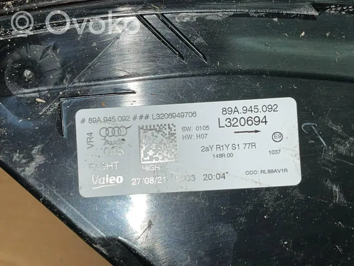 Audi Q4 Sportback e-tron Feux arrière / postérieurs 89A945092