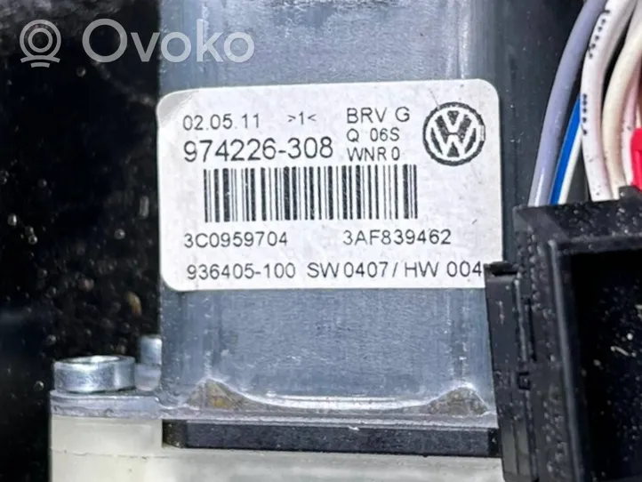 Volkswagen PASSAT B7 Elektryczny podnośnik szyby drzwi tylnych 974226308