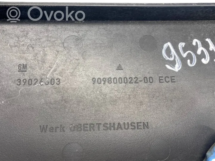 Opel Astra K Ramka przedniej tablicy rejestracyjnej 39026603