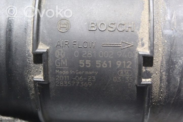 Opel Astra J Misuratore di portata d'aria 0281002940