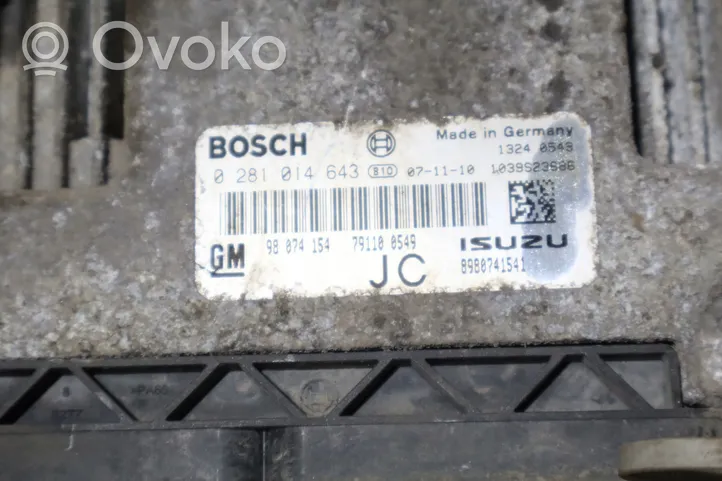 Opel Astra H Centralina/modulo motore ECU 0281014643