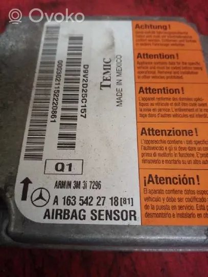 Mercedes-Benz ML W163 Centralina/modulo airbag A1635422718