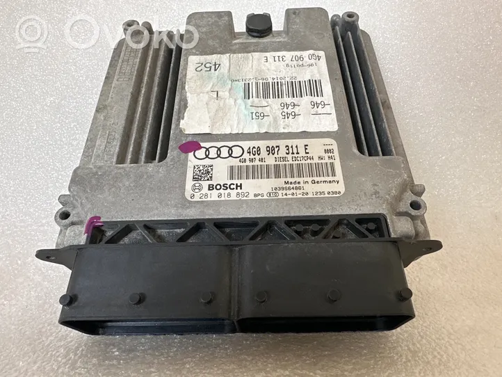 Audi A6 S6 C7 4G Calculateur moteur ECU 4G0907311E