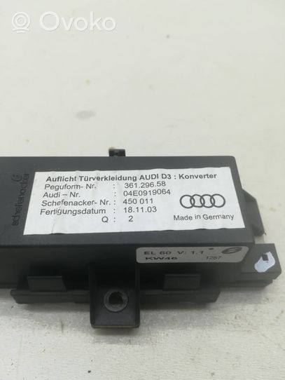 Audi A8 S8 D3 4E Oven ohjainlaite/moduuli 04E09019064