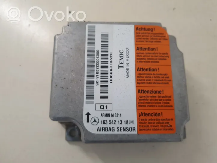 Mercedes-Benz ML W163 Module de contrôle airbag 1635421318