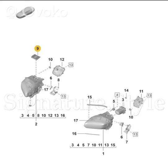 Porsche Taycan 9J1 Moduł sterujący statecznikiem LED 992941592BA