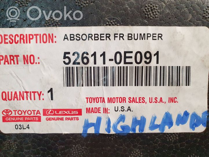 Toyota Highlander XU50 Putoplastas priekinio bamperio 526110E091