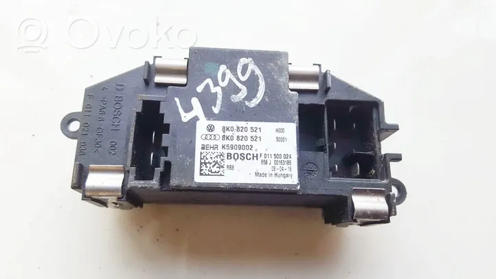 Audi A5 8T 8F Resistencia motor/ventilador de la calefacción 8k0820521