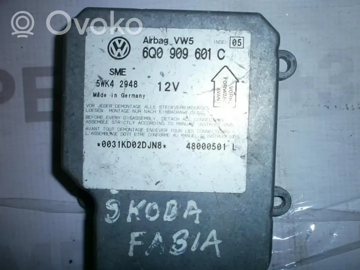 Skoda Fabia Mk1 (6Y) Sterownik / Moduł Airbag 6q0909601c