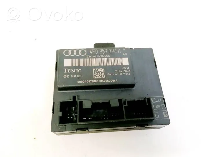 Audi A6 S6 C6 4F Unité de commande module de porte 4F0959794A