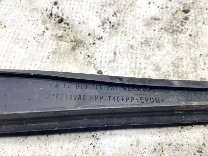 Opel Corsa C Front door glass trim molding 316219989