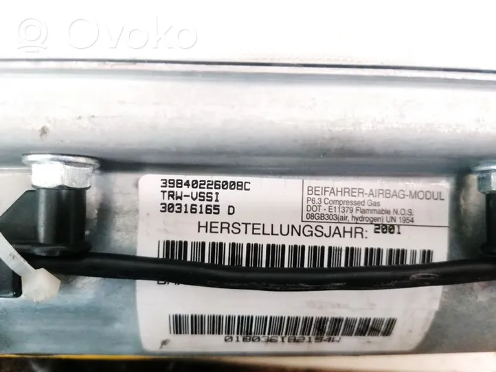 BMW X5 E53 Poduszka powietrzna Airbag pasażera 30316165D