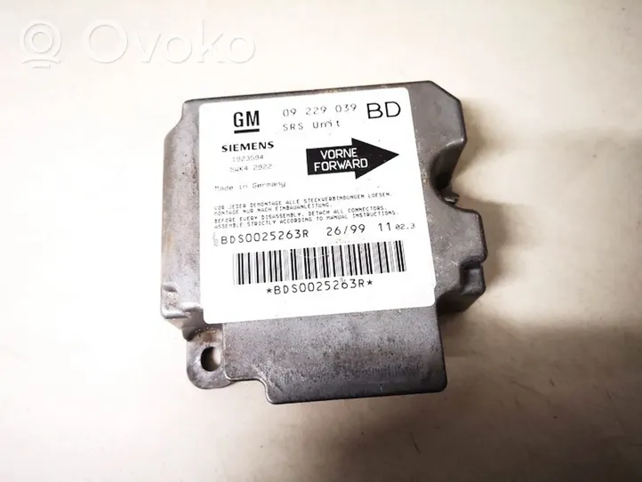 Opel Vectra B Module de contrôle airbag 09229039bd