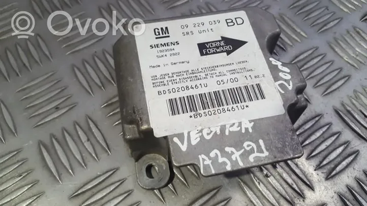 Opel Vectra B Module de contrôle airbag 09229039