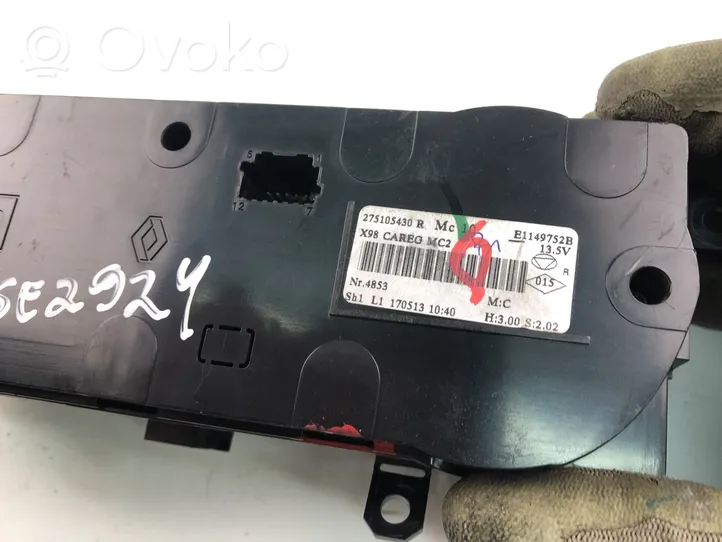 Renault Captur Przełącznik / Włącznik nawiewu dmuchawy 275105430R