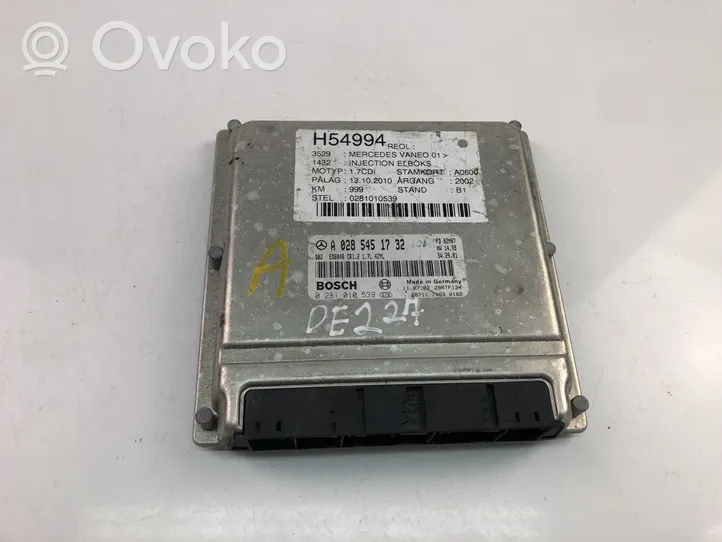 Mercedes-Benz Vaneo W414 Unité de commande, module ECU de moteur A0285451732