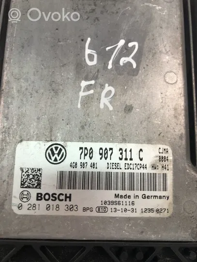 Volkswagen Touareg II Unité de commande, module ECU de moteur 7P0907311C