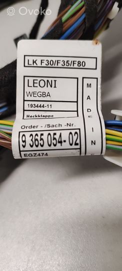 BMW 3 F30 F35 F31 Wiązka przewodów klapy tylnej / bagażnika 9365054