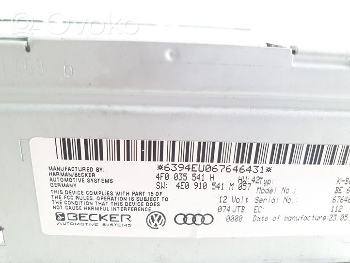 Audi A6 S6 C6 4F Radija/ CD/DVD grotuvas/ navigacija 4E0035541H