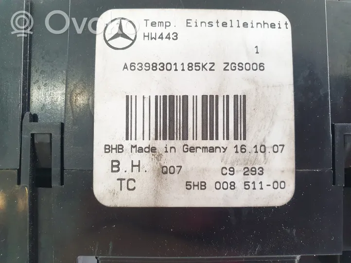 Mercedes-Benz Vito Viano W639 Ilmastoinnin ohjainlaite A6398301185
