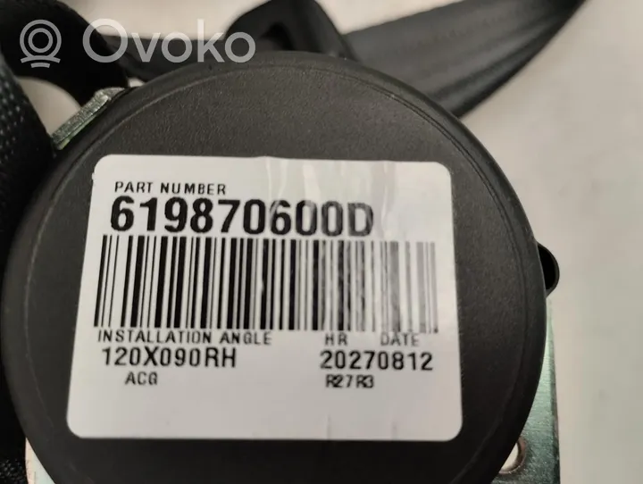 Nissan Juke I F15 Takaistuimen turvavyö 619870600D