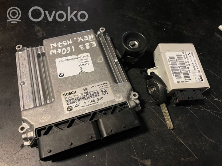 BMW X3 E83 Kit centralina motore ECU e serratura 7805350