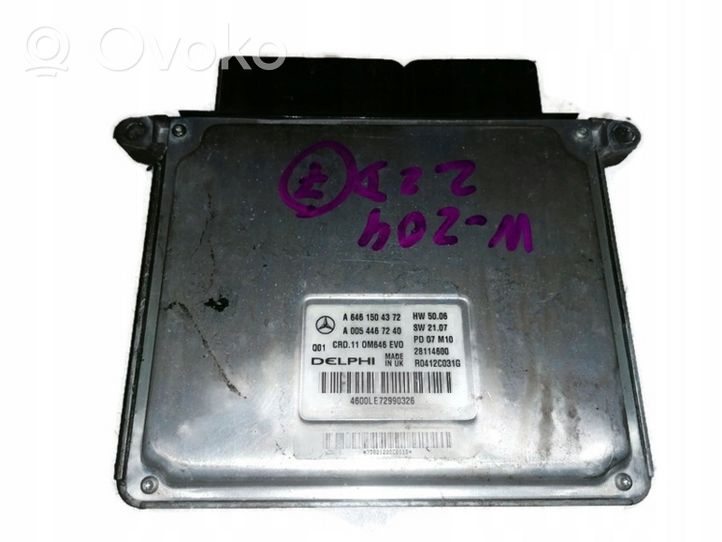 Mercedes-Benz C W204 Calculateur moteur ECU A6461504372