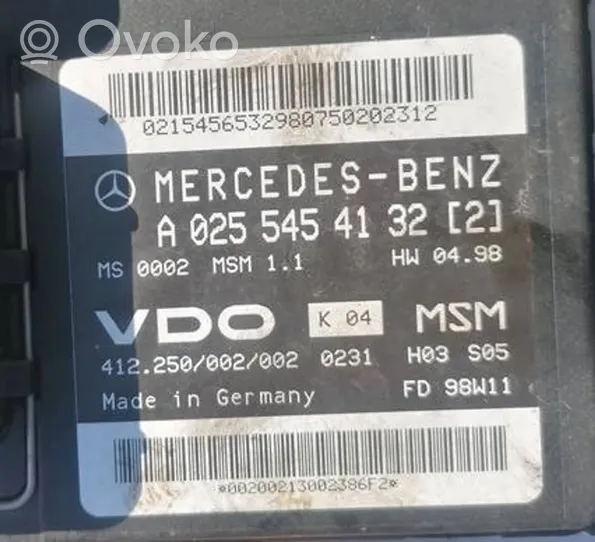 Mercedes-Benz A W168 Muut ohjainlaitteet/moduulit A0255454132