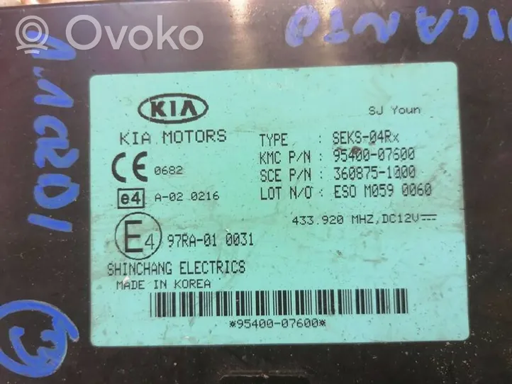 KIA Picanto Module confort 9540007600