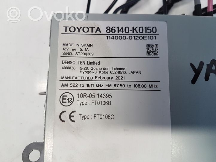 Toyota Yaris XP210 Unité principale radio / CD / DVD / GPS 86140-K0150