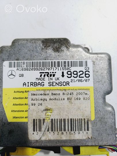 Mercedes-Benz A W169 Centralina/modulo airbag A698209926